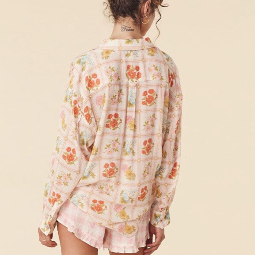 New Spell And the Gypsy Collective Pink Flora Shirt XXL